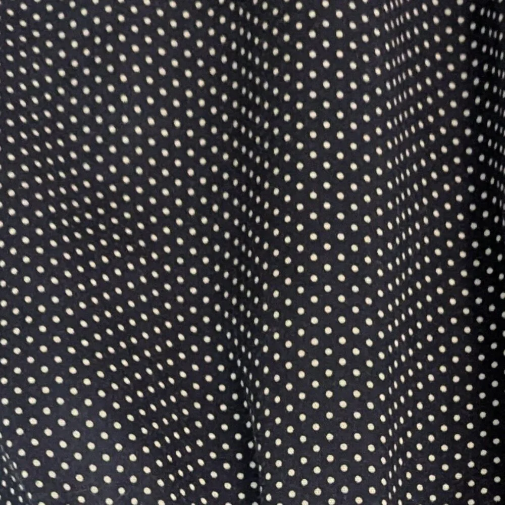 Vintage Polka Dot Embroidered‎ Dress Katz Floral House Smock Snap Button Collar